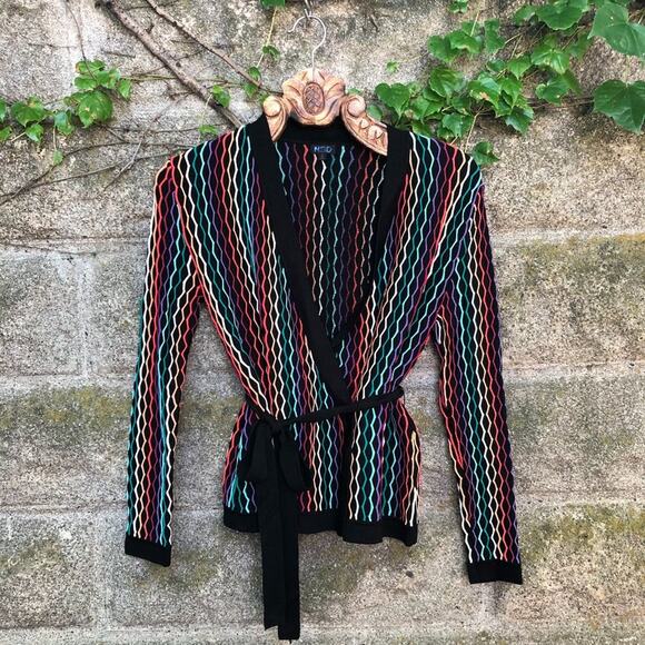 NBD x Revolve Azure Wrap Cardigan Texture Rainbow - Picture 2 of 12